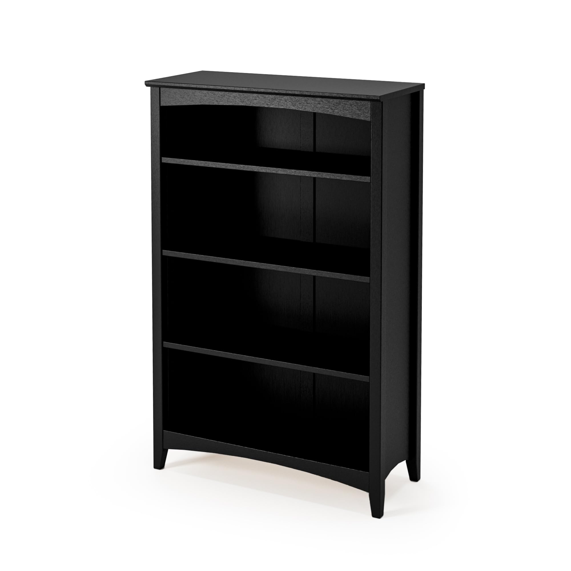 Camaflexi Shaker Style 3 Shelf Bookcase/Solid Wood / 36" High/Adjustable Shelving/Closed Back/Display Bookshelf for Living Room, Bedroom, Home and Office, Light Oak