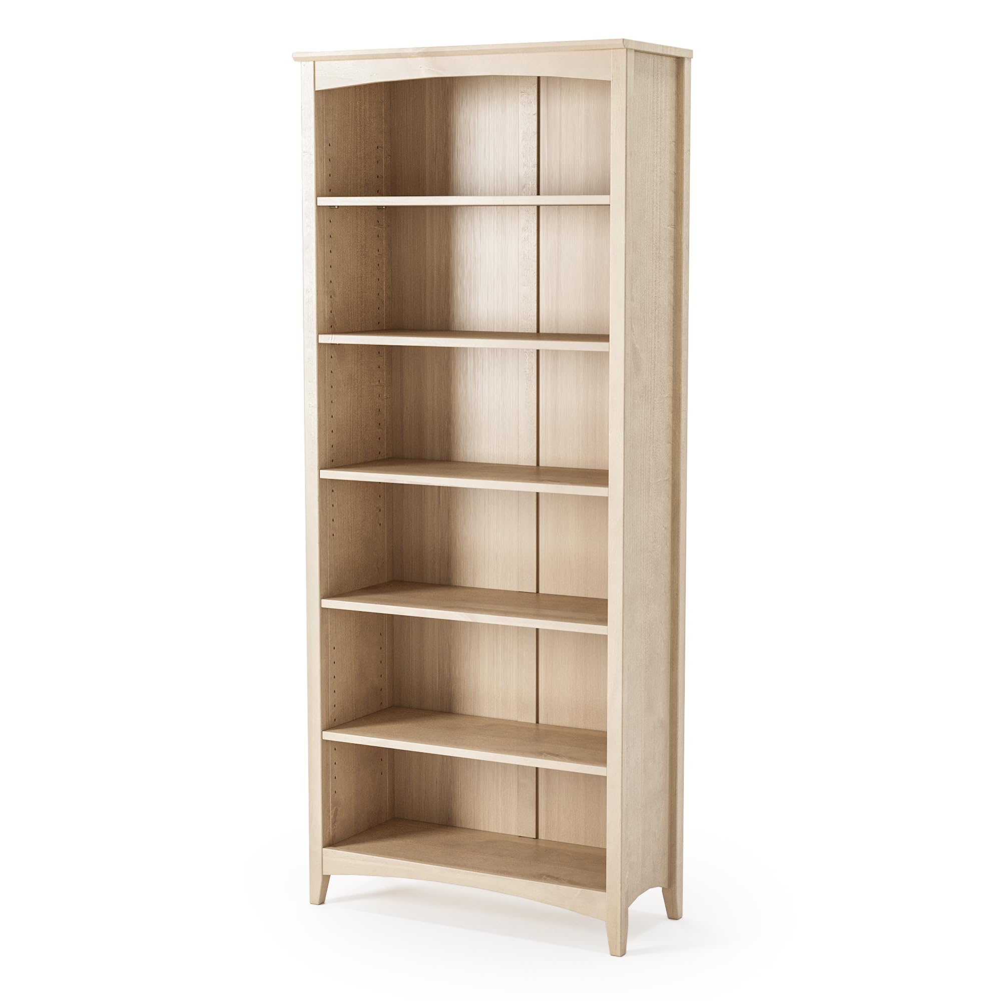 Camaflexi Shaker Style 3 Shelf Bookcase/Solid Wood / 36" High/Adjustable Shelving/Closed Back/Display Bookshelf for Living Room, Bedroom, Home and Office, Light Oak