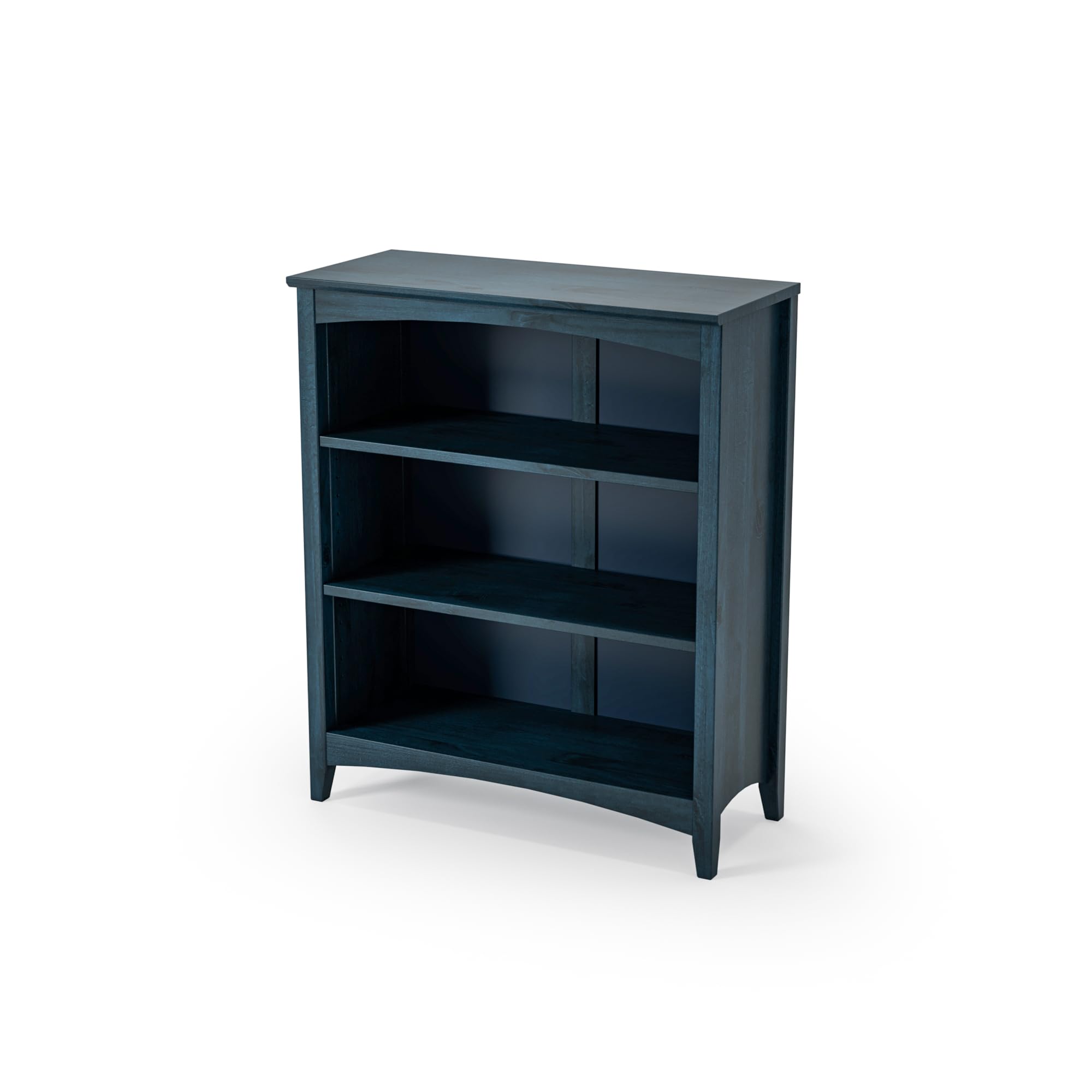 Camaflexi Shaker Style 3 Shelf Bookcase/Solid Wood / 36" High/Adjustable Shelving/Closed Back/Display Bookshelf for Living Room, Bedroom, Home and Office, Light Oak
