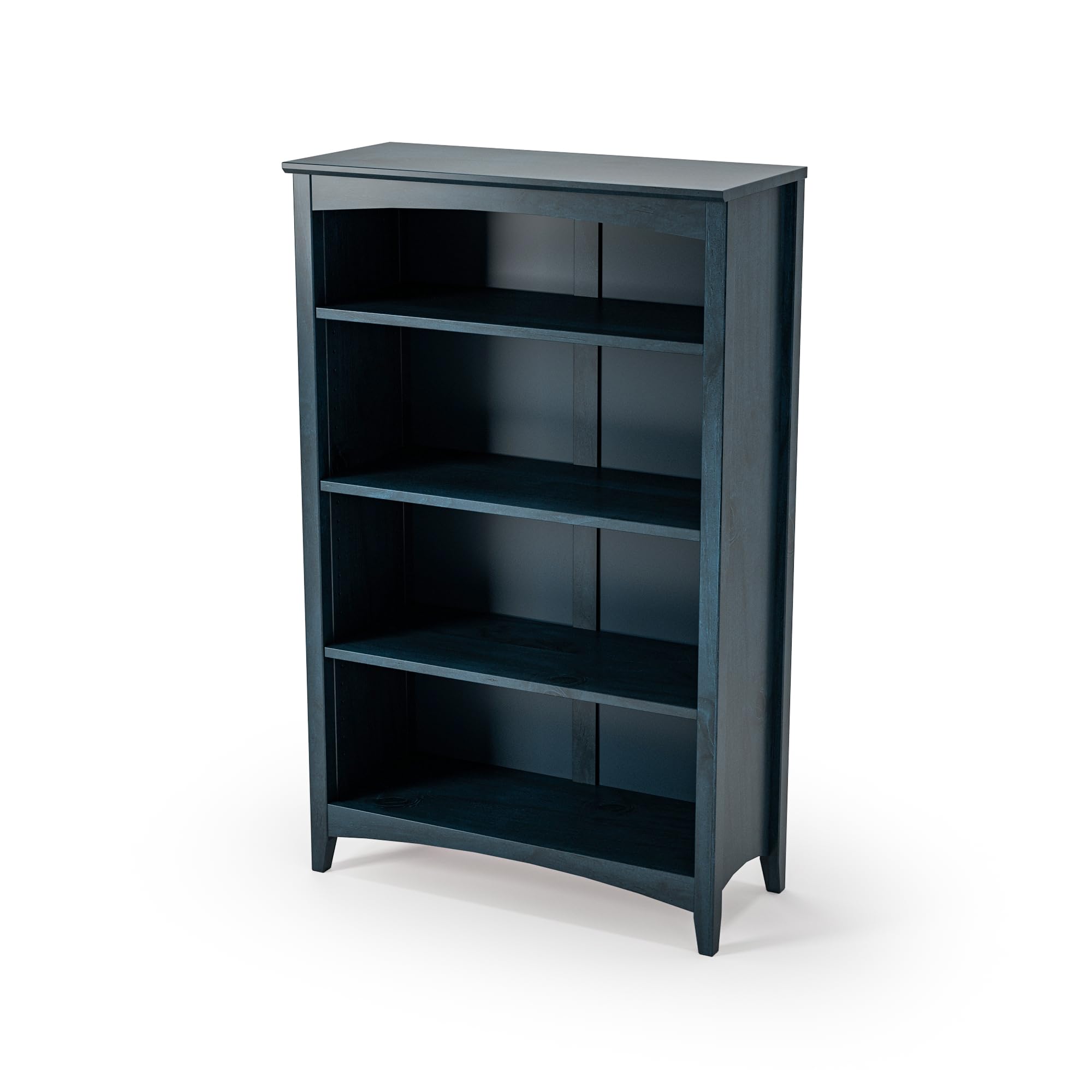 Camaflexi Shaker Style 3 Shelf Bookcase/Solid Wood / 36" High/Adjustable Shelving/Closed Back/Display Bookshelf for Living Room, Bedroom, Home and Office, Light Oak