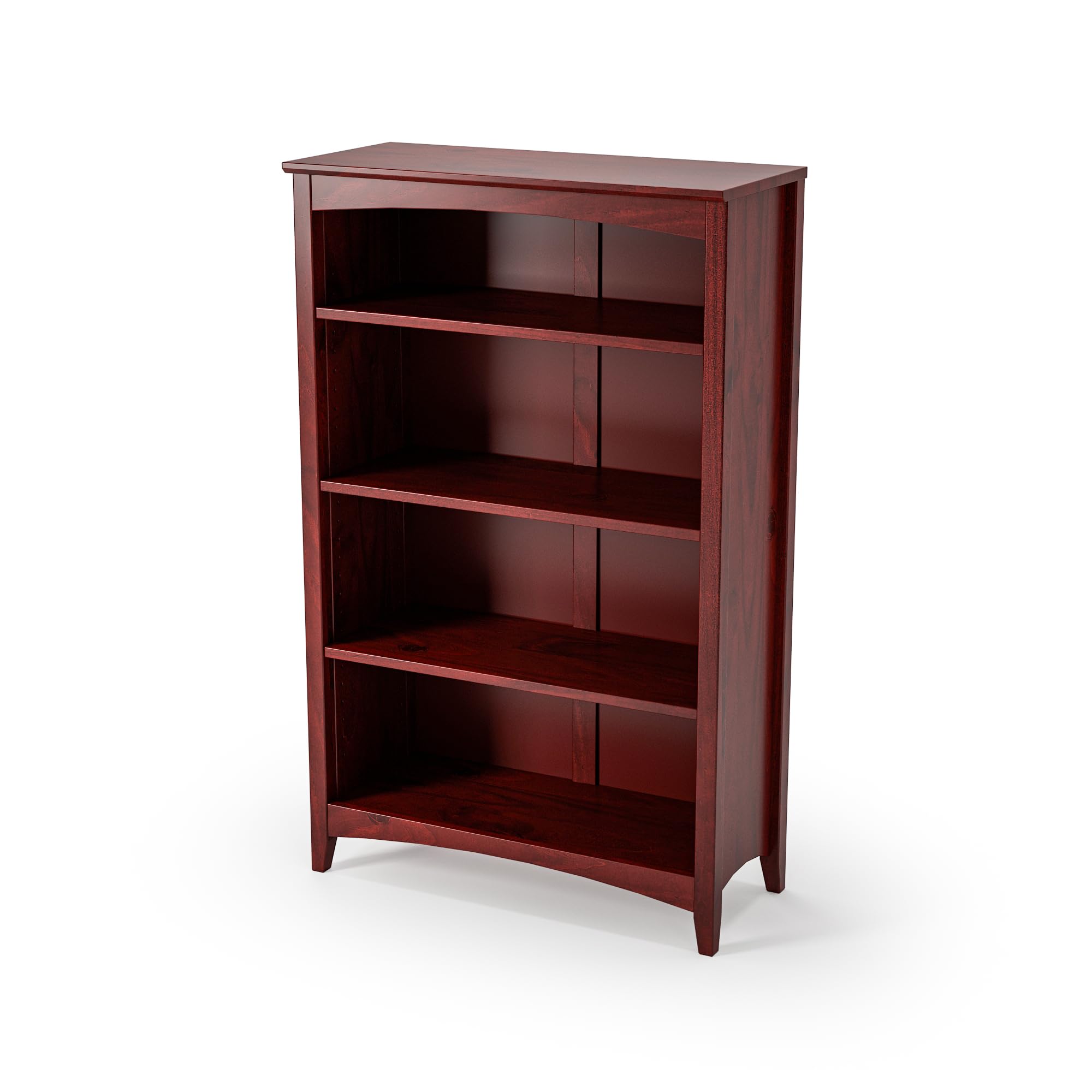 Camaflexi Shaker Style 3 Shelf Bookcase/Solid Wood / 36" High/Adjustable Shelving/Closed Back/Display Bookshelf for Living Room, Bedroom, Home and Office, Light Oak