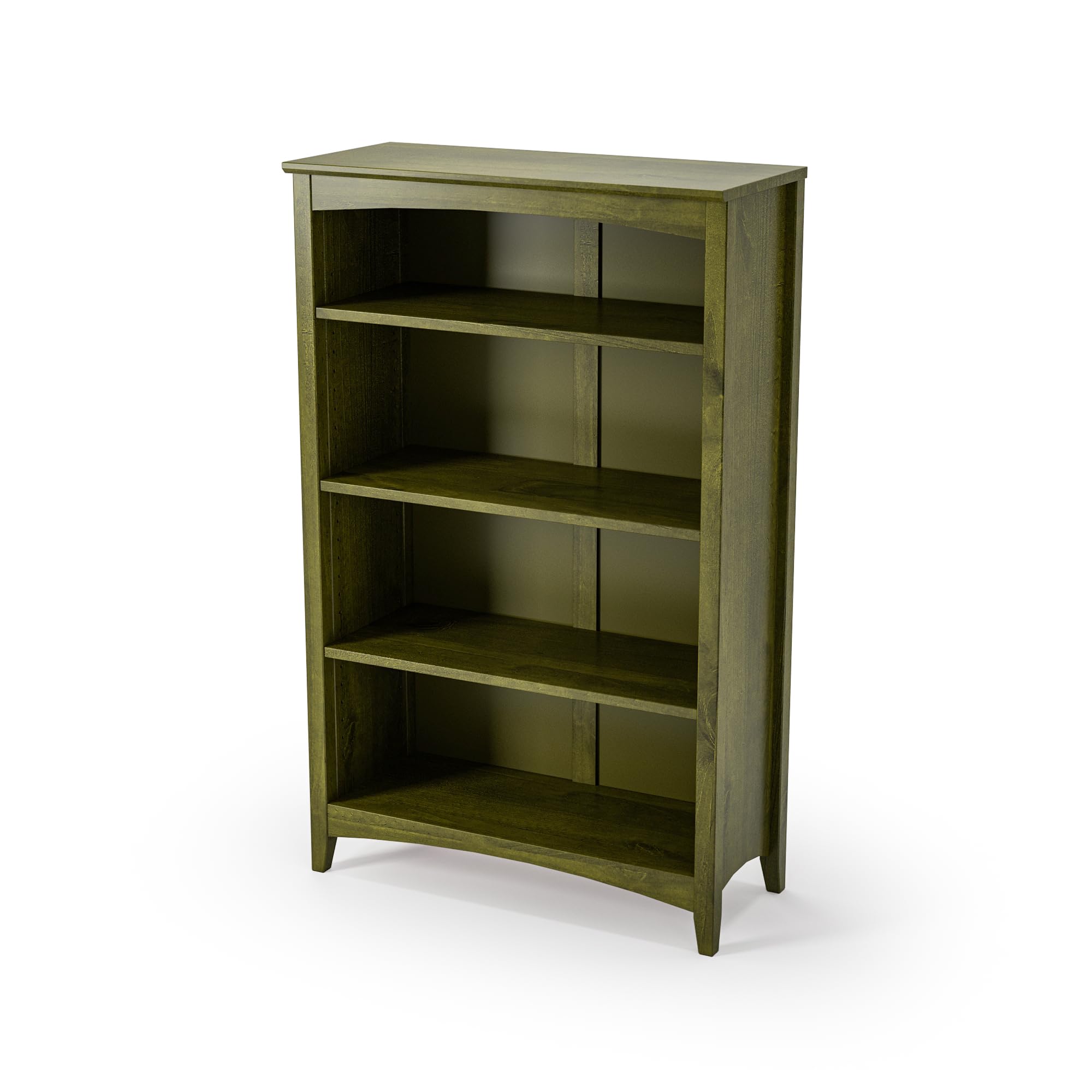 Camaflexi Shaker Style 3 Shelf Bookcase/Solid Wood / 36" High/Adjustable Shelving/Closed Back/Display Bookshelf for Living Room, Bedroom, Home and Office, Light Oak