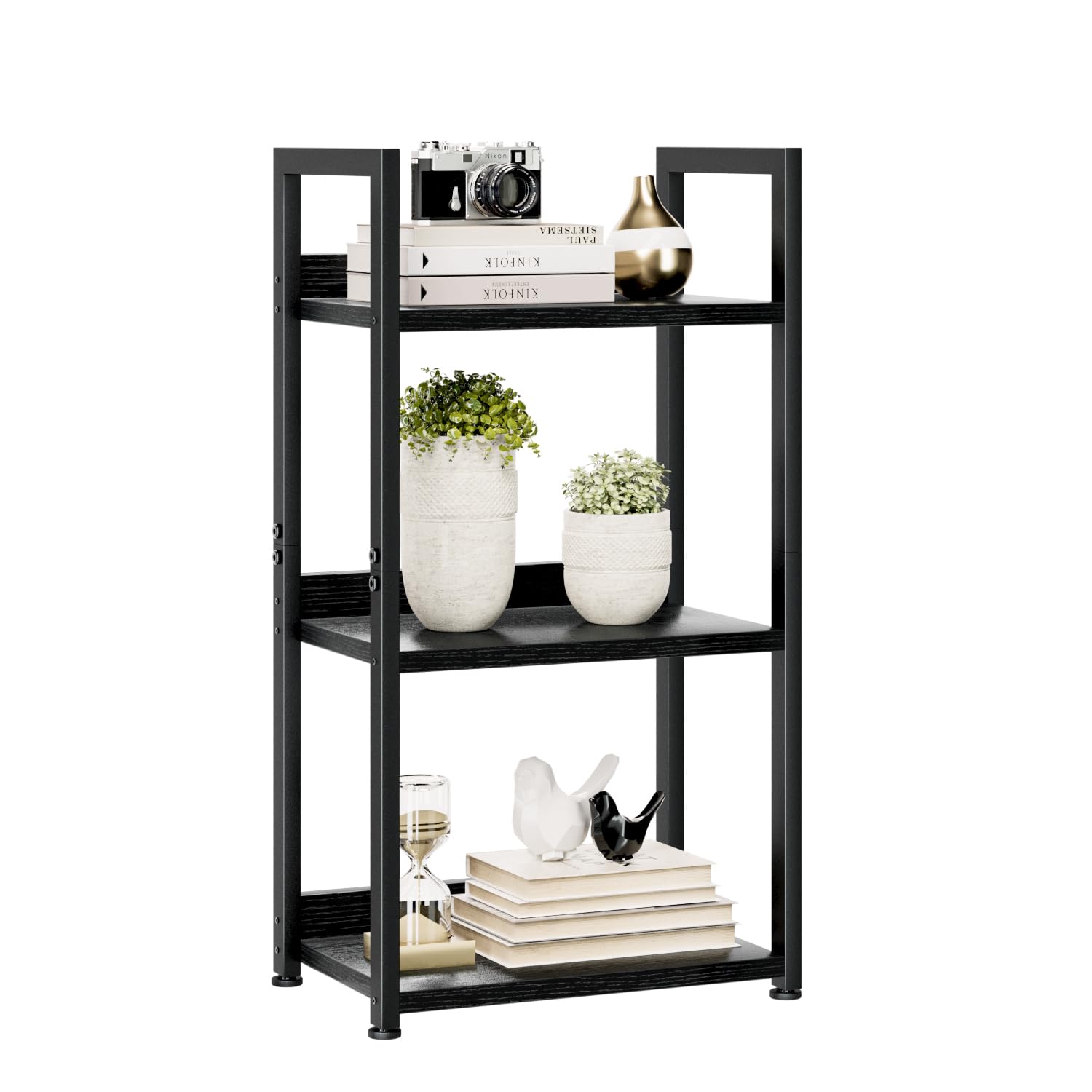 NUMENN Bookshelf, 5 Tier Bookshelves, Home Office Bookcase Shelf Storage Organizer, Free Standing Storage Shelving Unit for Bedroom, Living Room and Home Office, Vintage