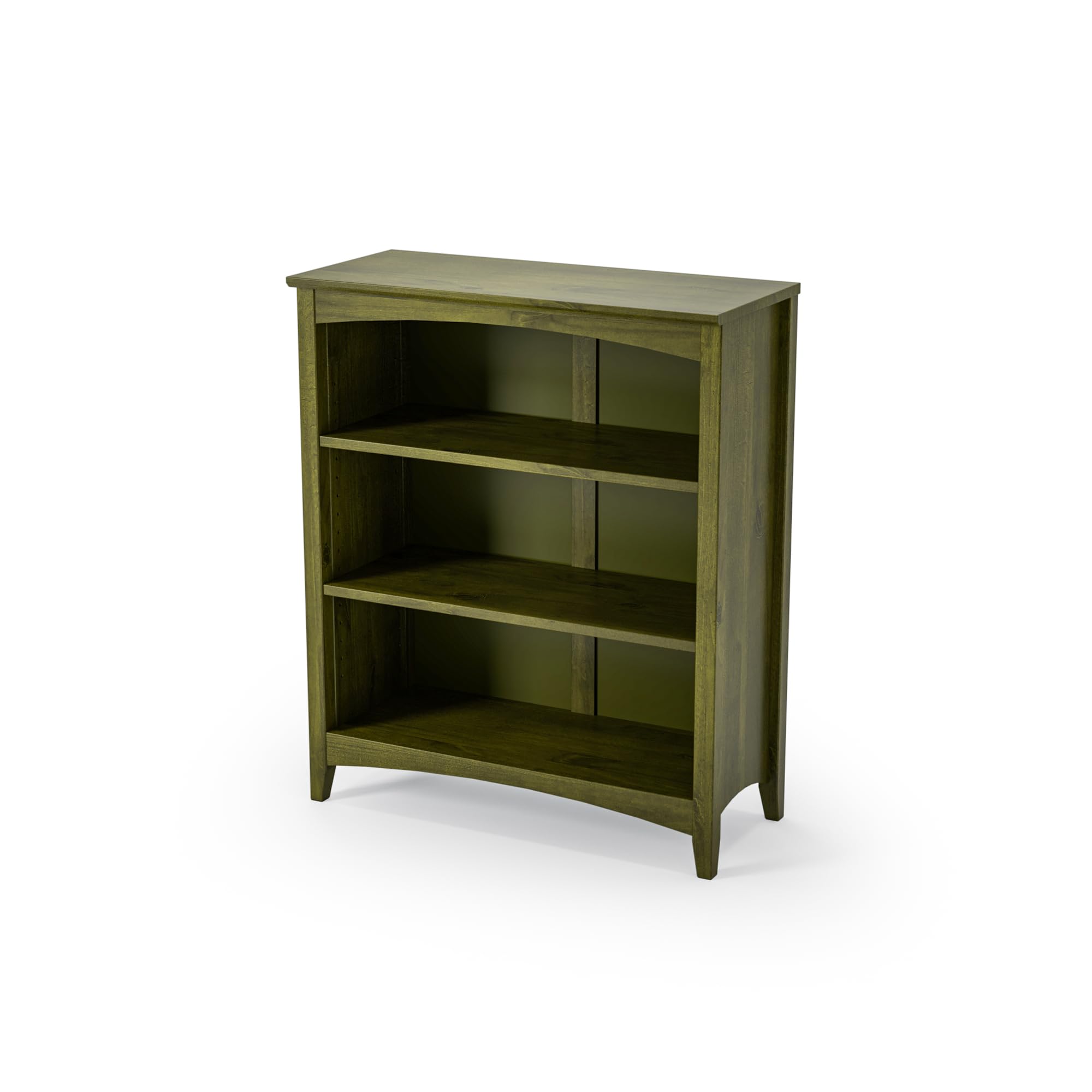 Camaflexi Shaker Style 3 Shelf Bookcase/Solid Wood / 36" High/Adjustable Shelving/Closed Back/Display Bookshelf for Living Room, Bedroom, Home and Office, Light Oak
