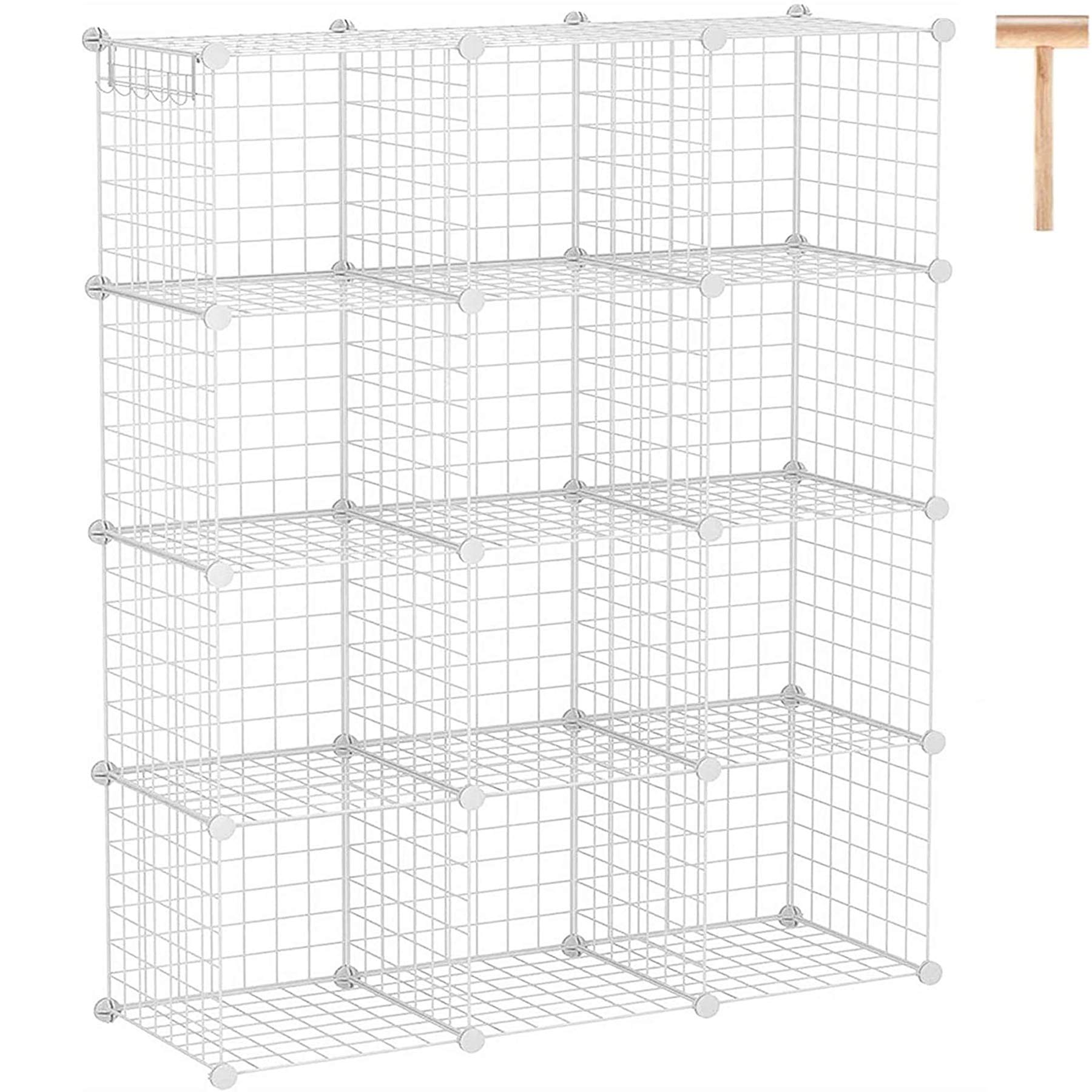 C&AHOME Wire Cube Storage, 12-Cube Storage Organizer Metal, C Grids Storage Bins Shelving, Modular Bookshelf Shelf, Closet Cabinet Ideal for Bedroom, Office 36.6”L x 12.4”W 48.4”H Black