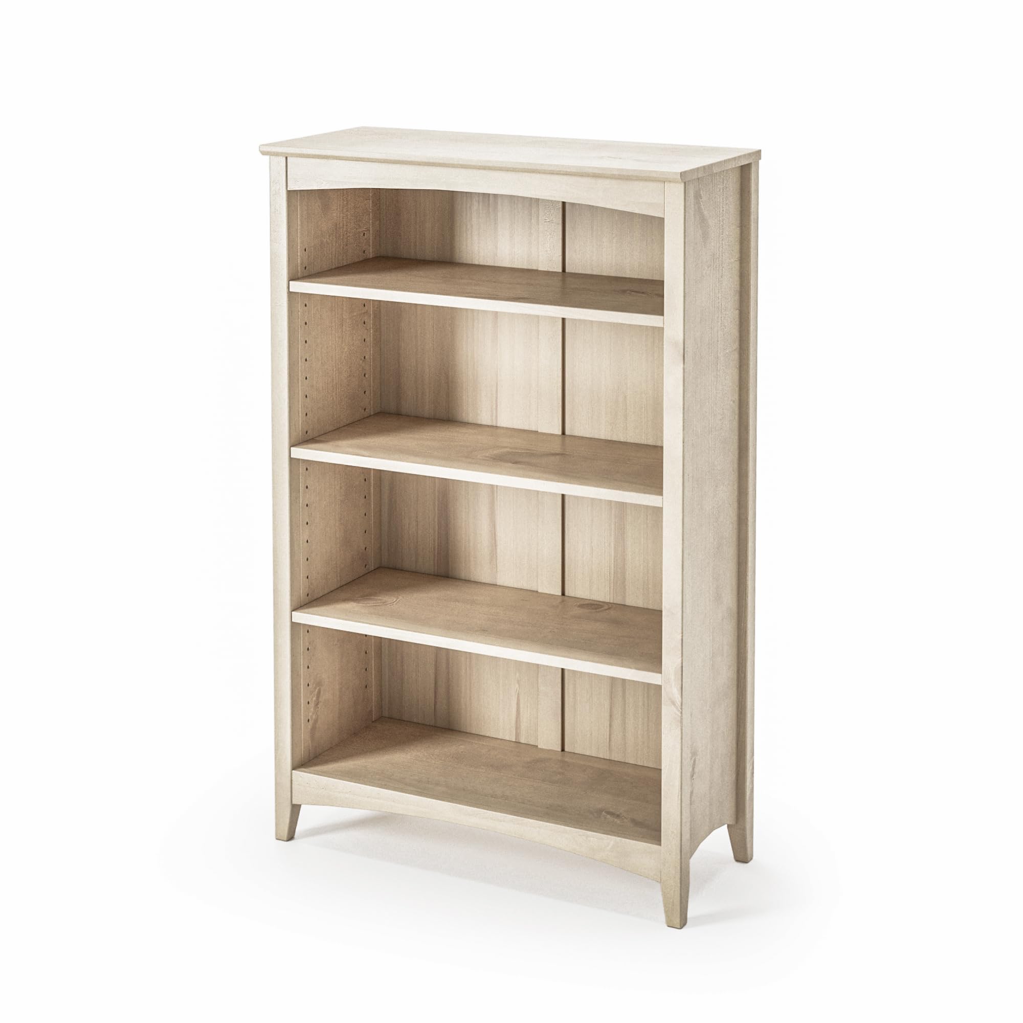 Camaflexi Shaker Style 3 Shelf Bookcase/Solid Wood / 36" High/Adjustable Shelving/Closed Back/Display Bookshelf for Living Room, Bedroom, Home and Office, Light Oak