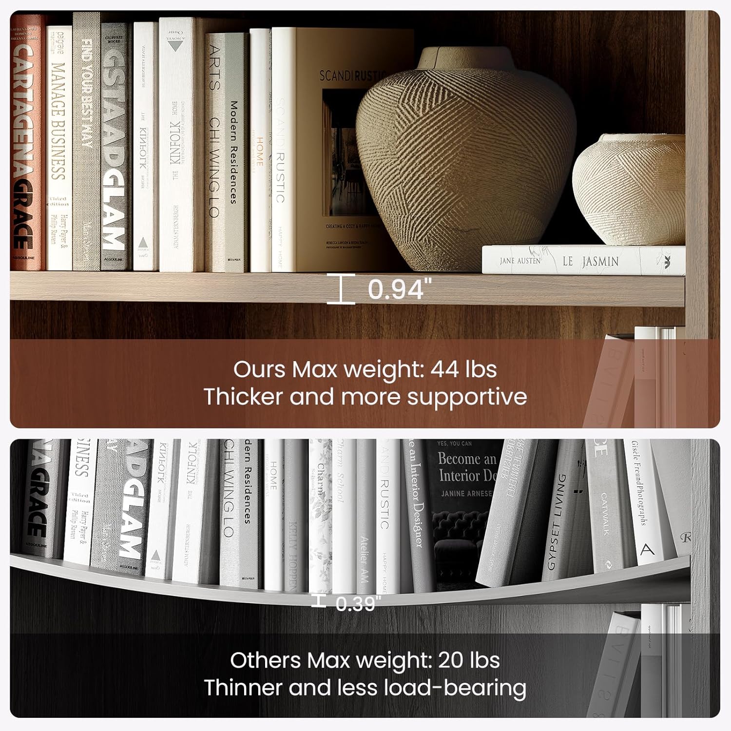 ModernMate 70'' Tall Bookcase with Doors, 7-Tier Bookshelf with Cabinet & Adjustable Shelves, Wooden Floor Standing Display Bookshelves with Storage Cabinet for Living Room, Home Office, Walnut