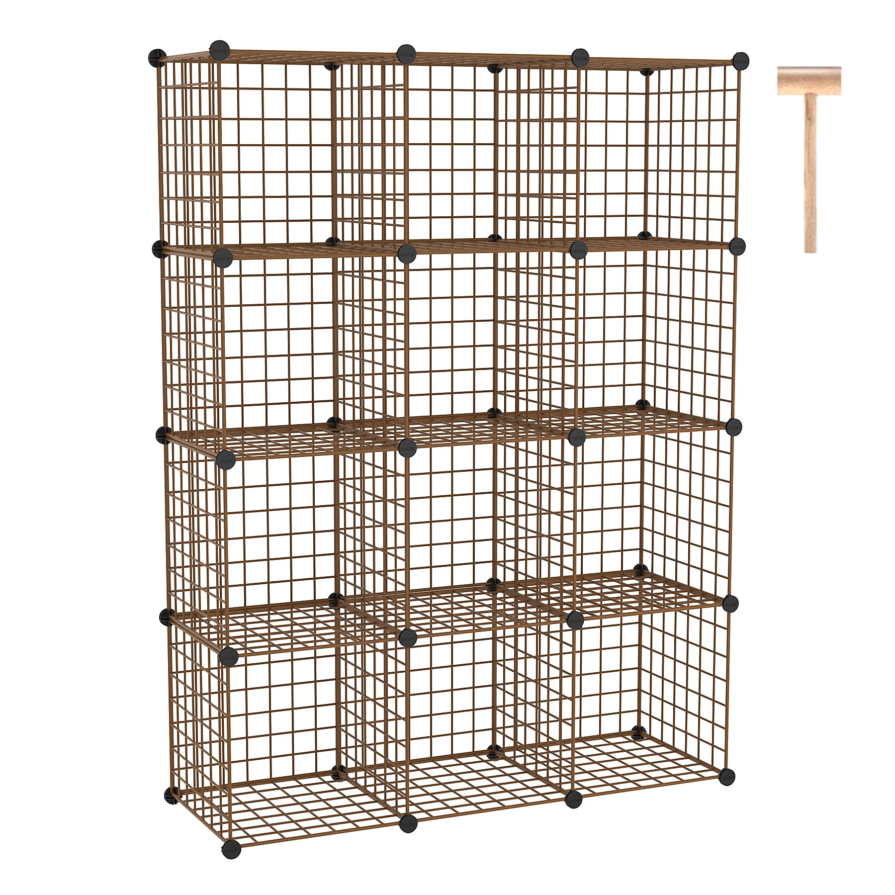 C&AHOME Wire Cube Storage, 12-Cube Storage Organizer Metal, C Grids Storage Bins Shelving, Modular Bookshelf Shelf, Closet Cabinet Ideal for Bedroom, Office 36.6”L x 12.4”W 48.4”H Black