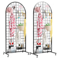 Asee'm Grid Wall Panels Display Stand 2' x 5.2' FT Black Movable Wire Grid Wall Display Rack Heavy Floorstanding Detachable Girdwall Panel with T-Base for Craft Show Rack, Retail Displays 1PCS