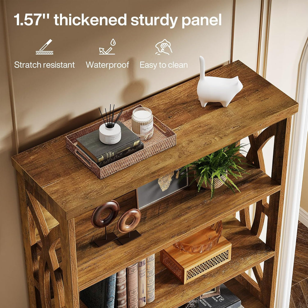 Tribesigns 6-Tier Bookshelf, 71 Inches Tall Freestanding Bookcase, Large Industrial Bookshelves Display Shelves, Wooden Book Shelf for Home Office, Living Room, Bed Room, Rustic Brown